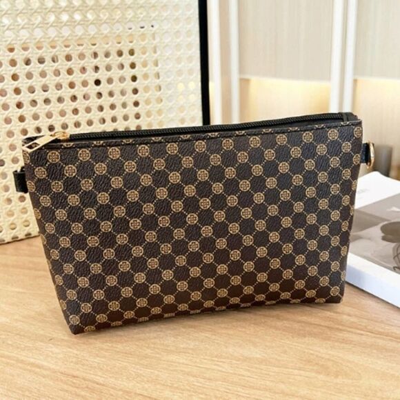 Women Mini Vegan Leather Print Monogram Crossbody Bag - Picture 6 of 10